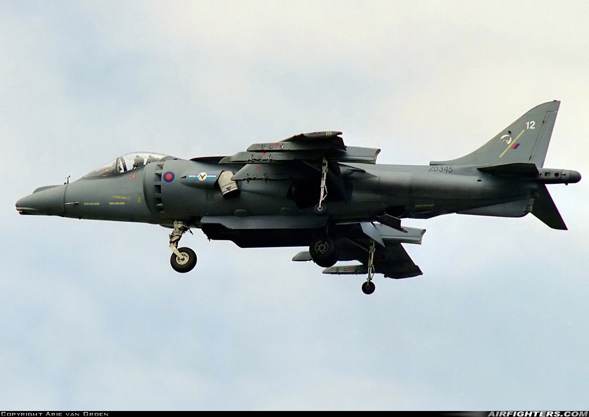 UK - Air Force British Aerospace Harrier GR.7 ZD345 at Fairford (FFD / EGVA), UK