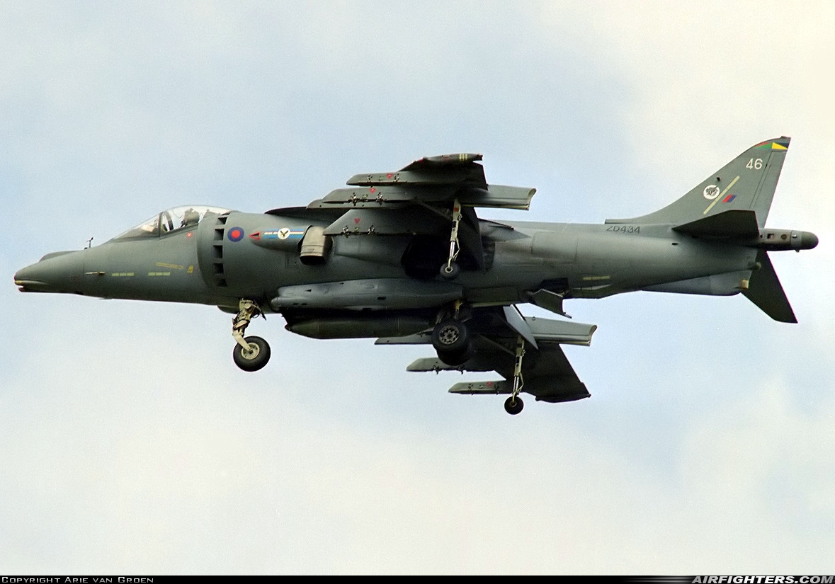 UK - Air Force British Aerospace Harrier GR.7 ZD434 at Fairford (FFD / EGVA), UK