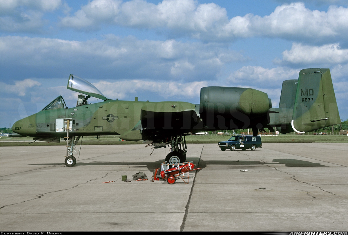 USA - Air Force Fairchild A-10A Thunderbolt II 78-0637 at Baltimore - Martin State (Glenn L. Martin State) (MTN / KMTN), USA