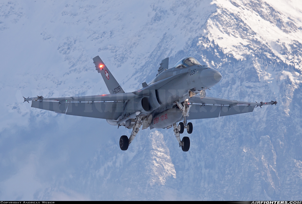 Switzerland - Air Force McDonnell Douglas F/A-18C Hornet J-5025 at Meiringen (LSMM), Switzerland