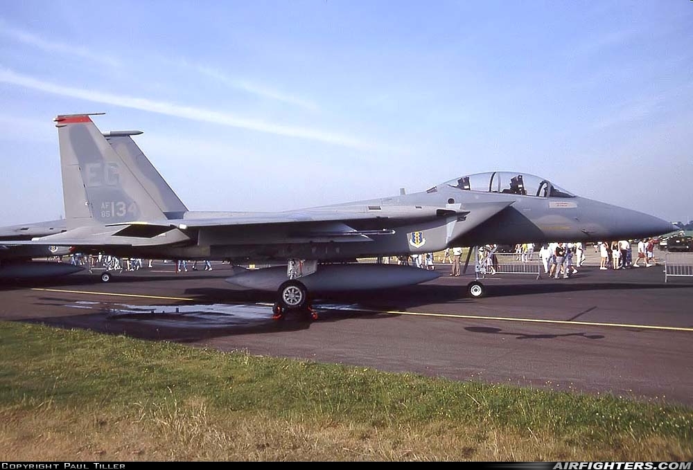 USA - Air Force McDonnell Douglas F-15D Eagle 85-0134 at Boscombe Down (EGDM), UK