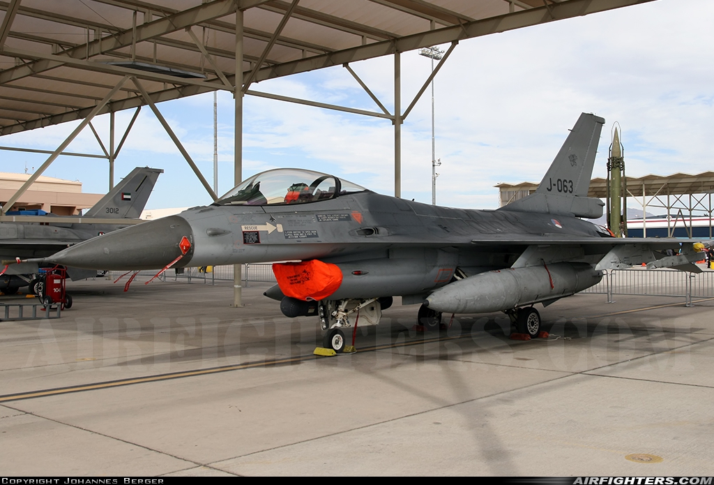 Netherlands - Air Force General Dynamics F-16AM Fighting Falcon J-063 at Las Vegas - Nellis AFB (LSV / KLSV), USA