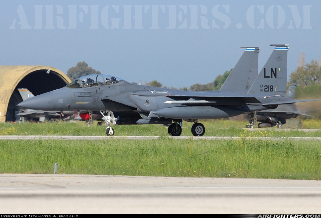 USA - Air Force McDonnell Douglas F-15E Strike Eagle 97-0218 at Andravida (Pyrgos -) (PYR / LGAD), Greece