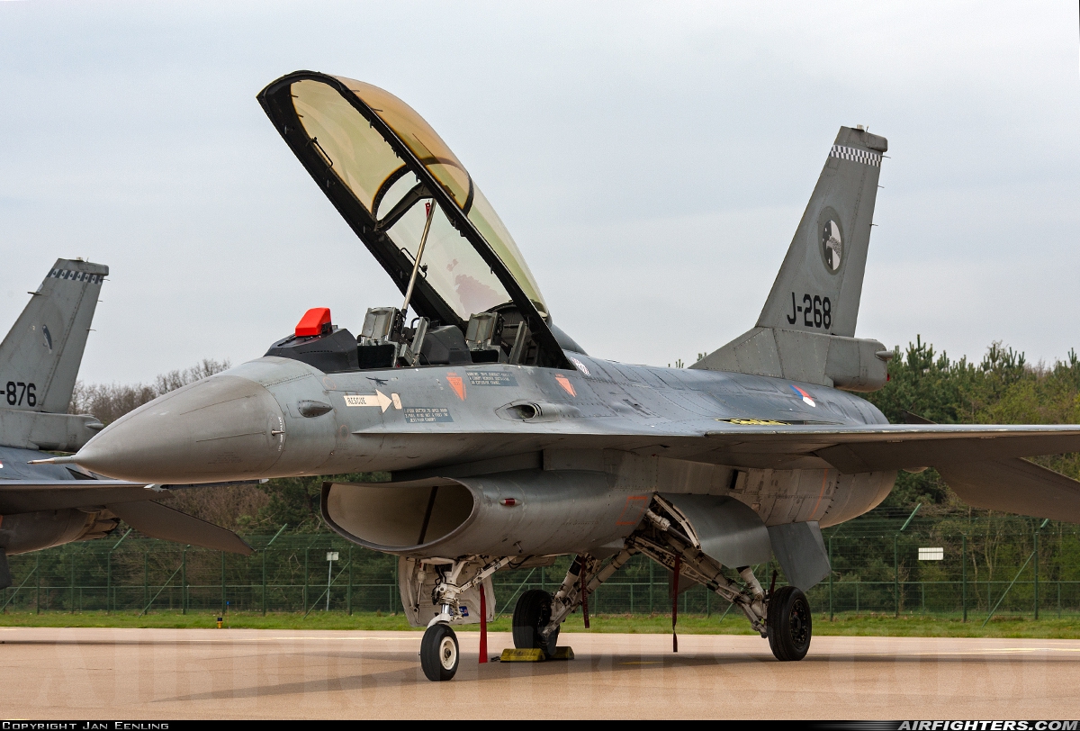 Netherlands - Air Force General Dynamics F-16B Fighting Falcon J-268 at Uden - Volkel (UDE / EHVK), Netherlands