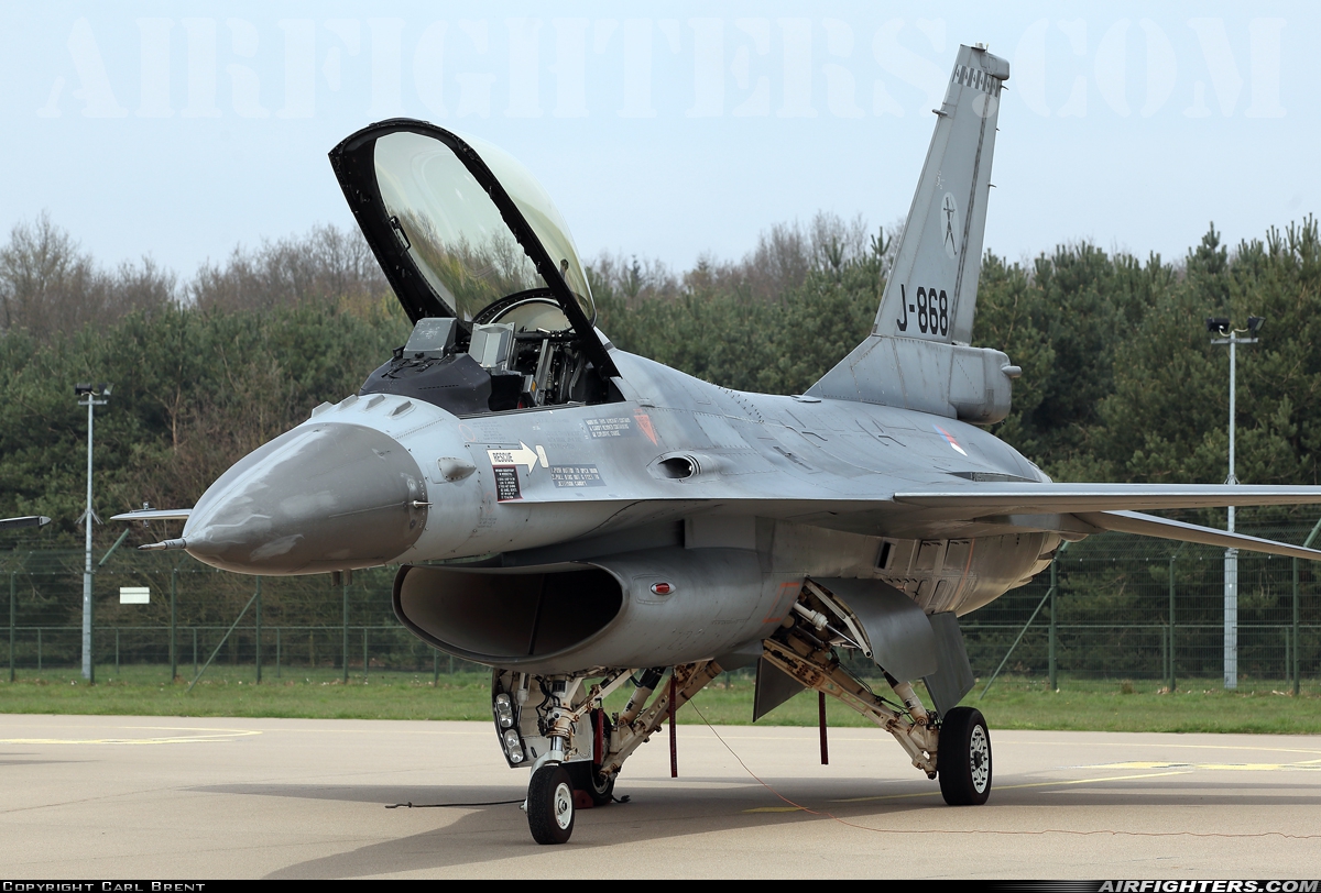 Netherlands - Air Force General Dynamics F-16AM Fighting Falcon J-868 at Uden - Volkel (UDE / EHVK), Netherlands