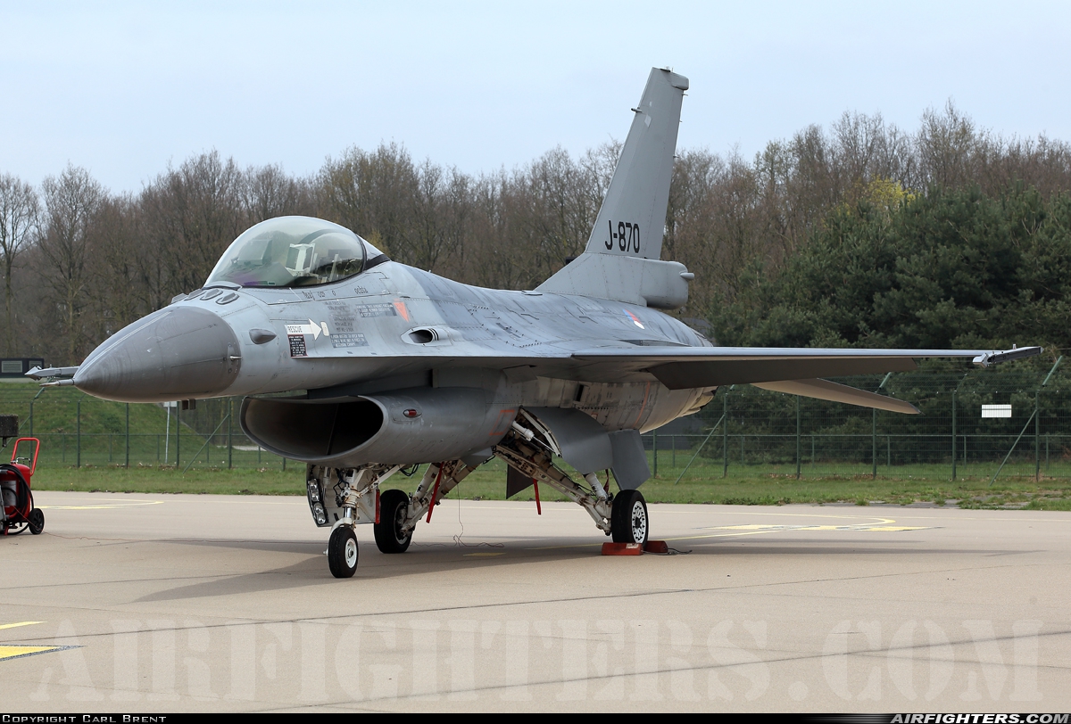 Netherlands - Air Force General Dynamics F-16AM Fighting Falcon J-870 at Uden - Volkel (UDE / EHVK), Netherlands