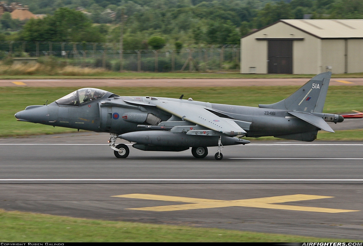UK - Air Force British Aerospace Harrier GR.7 ZD461 at Fairford (FFD / EGVA), UK