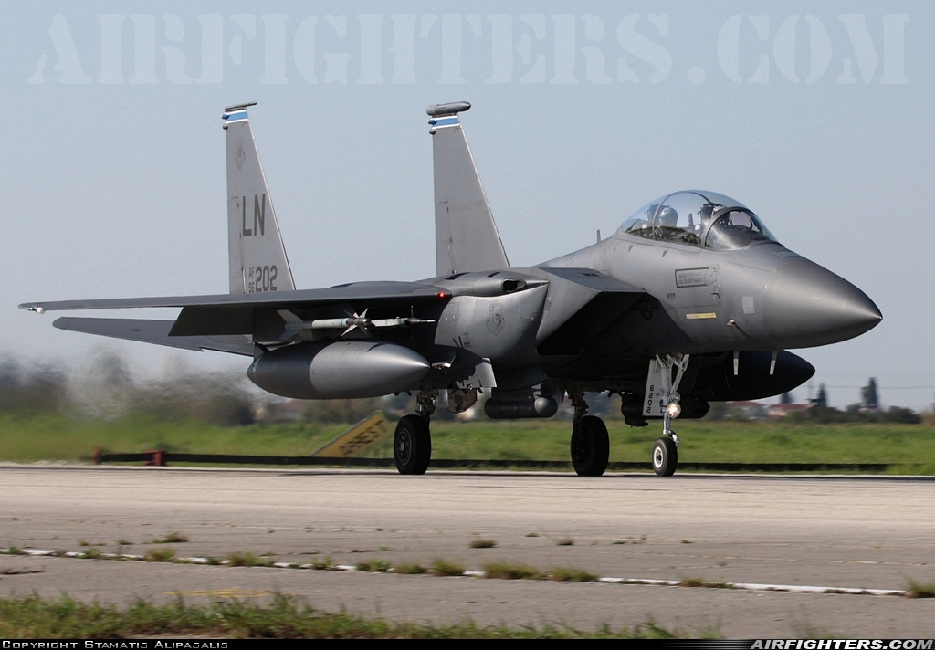 USA - Air Force McDonnell Douglas F-15E Strike Eagle 96-0202 at Andravida (Pyrgos -) (PYR / LGAD), Greece