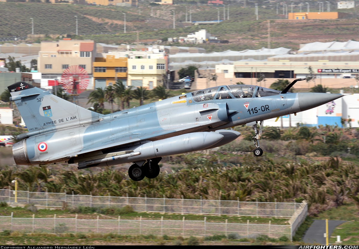 France - Air Force Dassault Mirage 2000B 527 at Gran Canaria (- Las Palmas / Gando) (LPA / GCLP), Spain