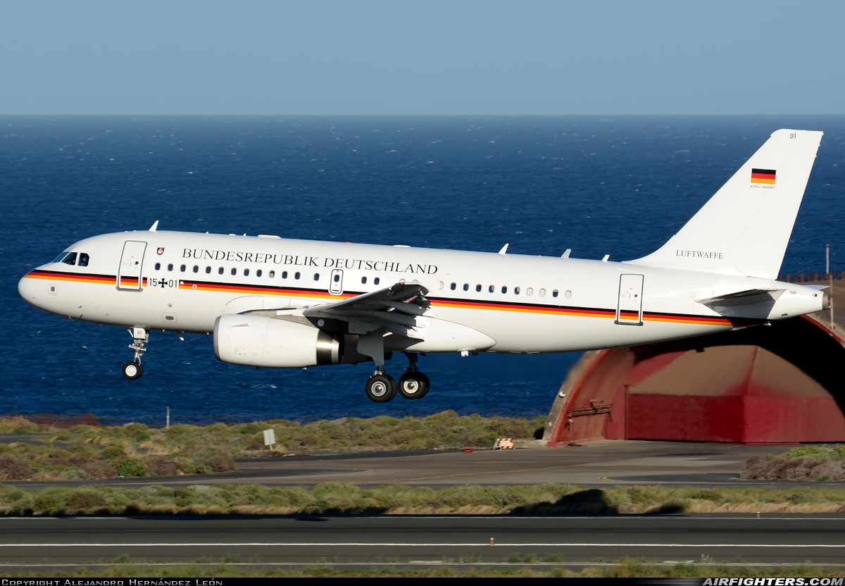 Germany - Air Force Airbus A319-133X 15+01 at Gran Canaria (- Las Palmas / Gando) (LPA / GCLP), Spain