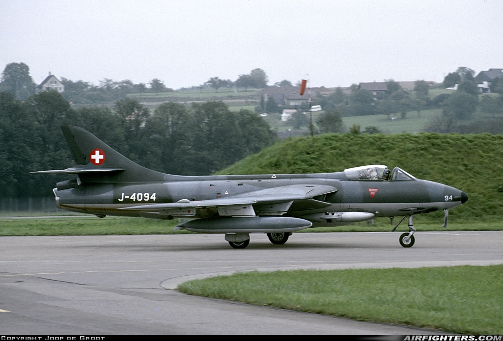 Switzerland - Air Force Hawker Hunter F58 J-4094 at Dubendorf (LSMD), Switzerland