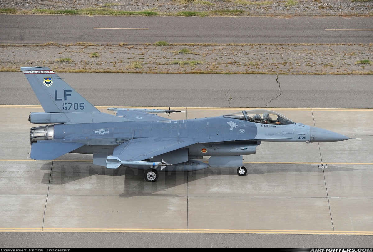 USA - Air Force General Dynamics F-16C Fighting Falcon 93-0705 at Glendale (Phoenix) - Luke AFB (LUF / KLUF), USA