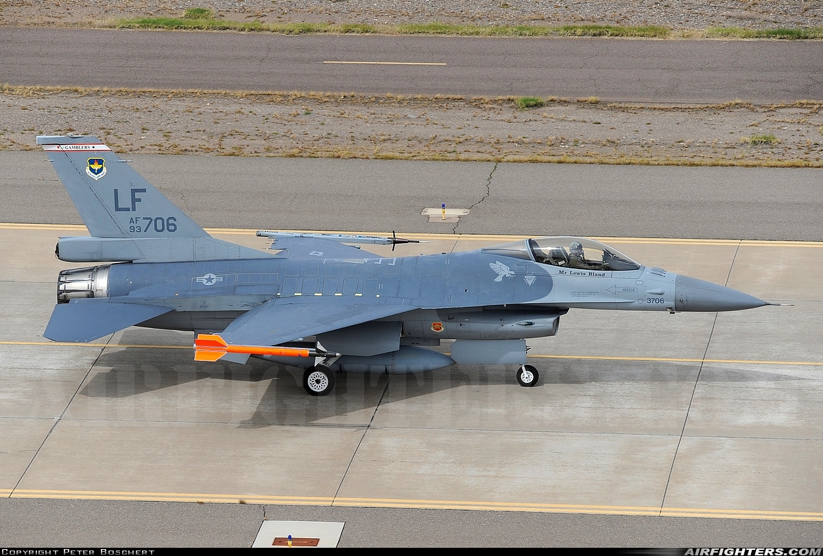 USA - Air Force General Dynamics F-16A Fighting Falcon 93-0706 at Glendale (Phoenix) - Luke AFB (LUF / KLUF), USA