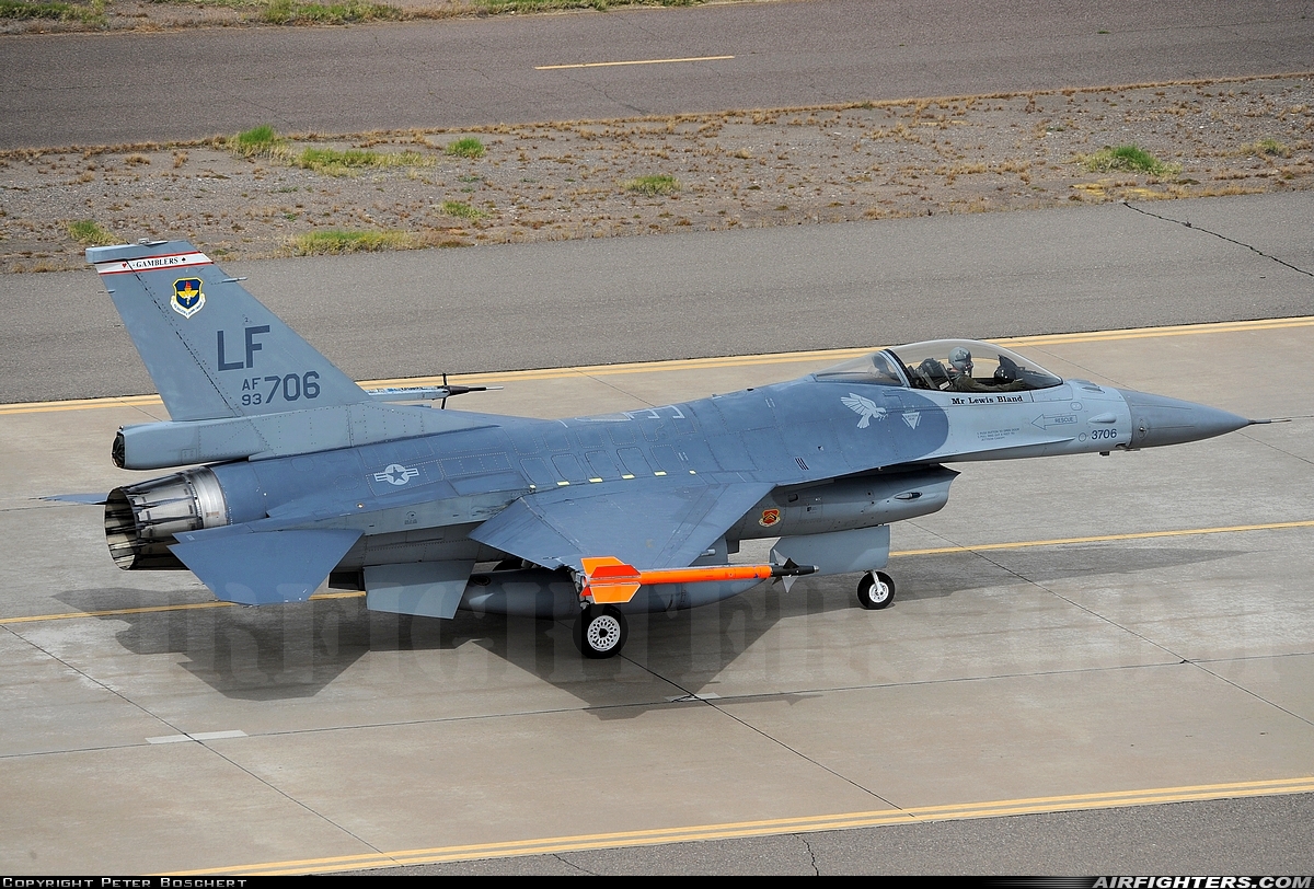 USA - Air Force General Dynamics F-16A Fighting Falcon 93-0706 at Glendale (Phoenix) - Luke AFB (LUF / KLUF), USA