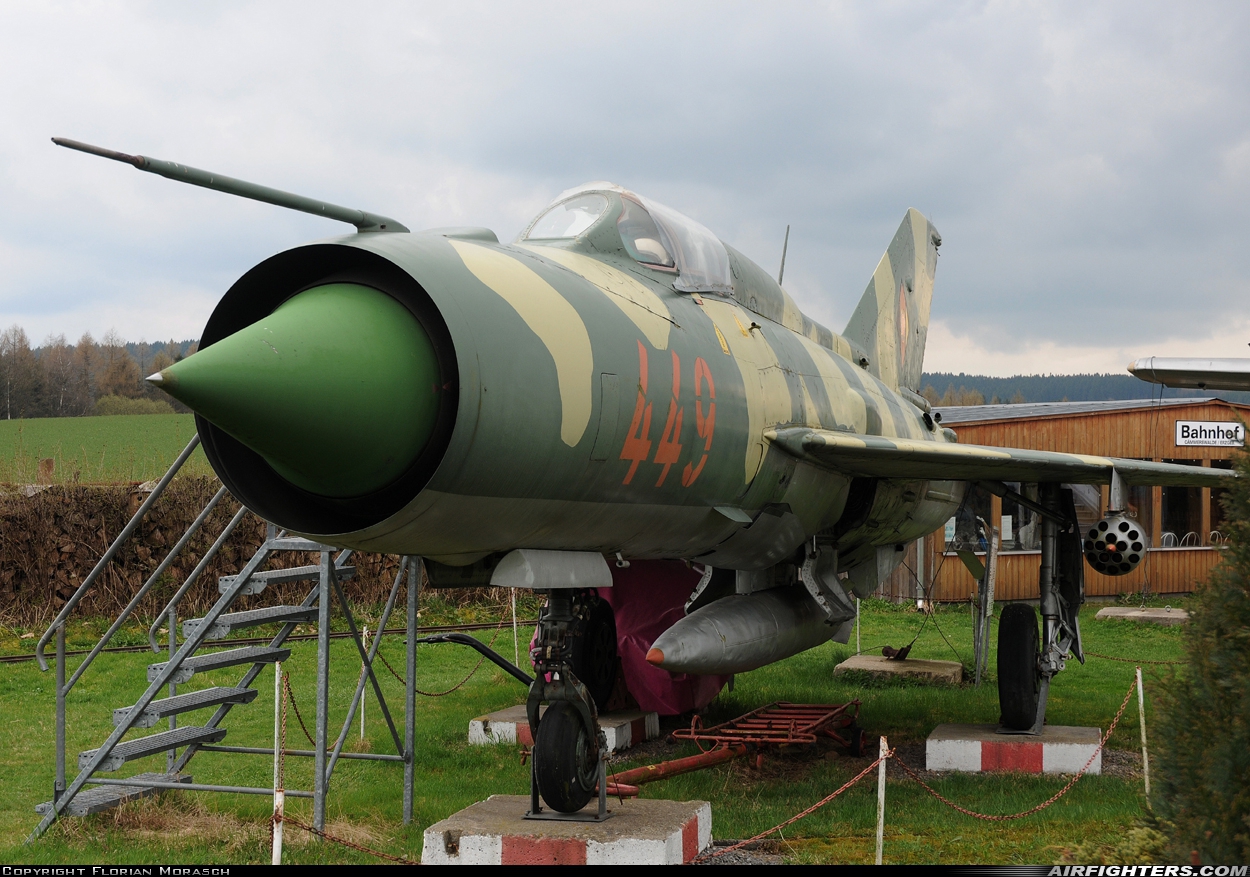 East Germany - Air Force Mikoyan-Gurevich MiG-21SPS-K 449 at Off-Airport - Caemmerswalde, Germany