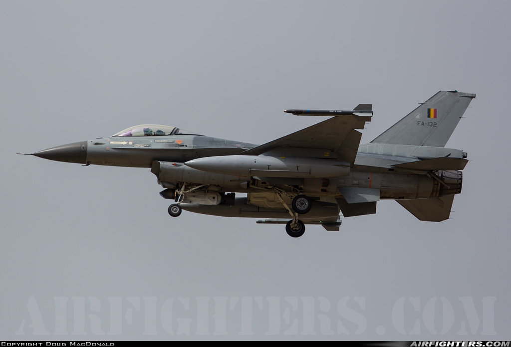Belgium - Air Force General Dynamics F-16AM Fighting Falcon FA-132 at Marham (King's Lynn -) (KNF / EGYM), UK