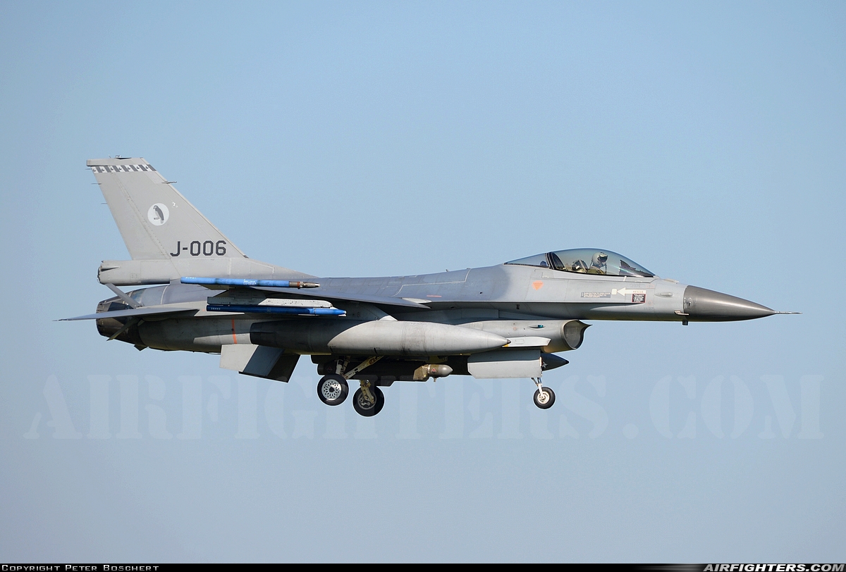 Netherlands - Air Force General Dynamics F-16AM Fighting Falcon J-006 at Leeuwarden (LWR / EHLW), Netherlands
