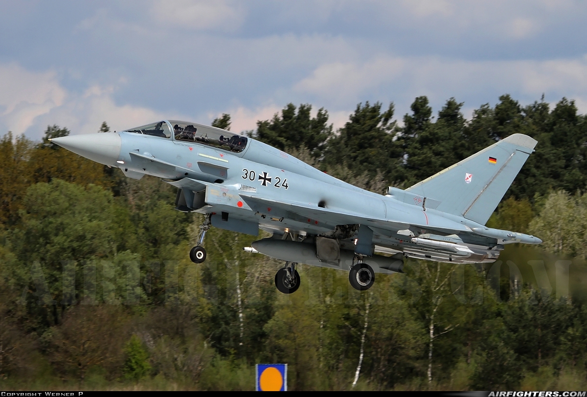 Germany - Air Force Eurofighter EF-2000 Typhoon T 30+24 at Ingolstadt - Manching (ETSI), Germany