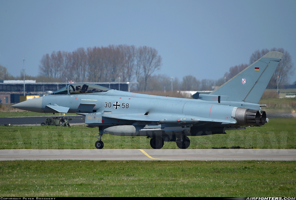 Germany - Air Force Eurofighter EF-2000 Typhoon S 30+58 at Leeuwarden (LWR / EHLW), Netherlands