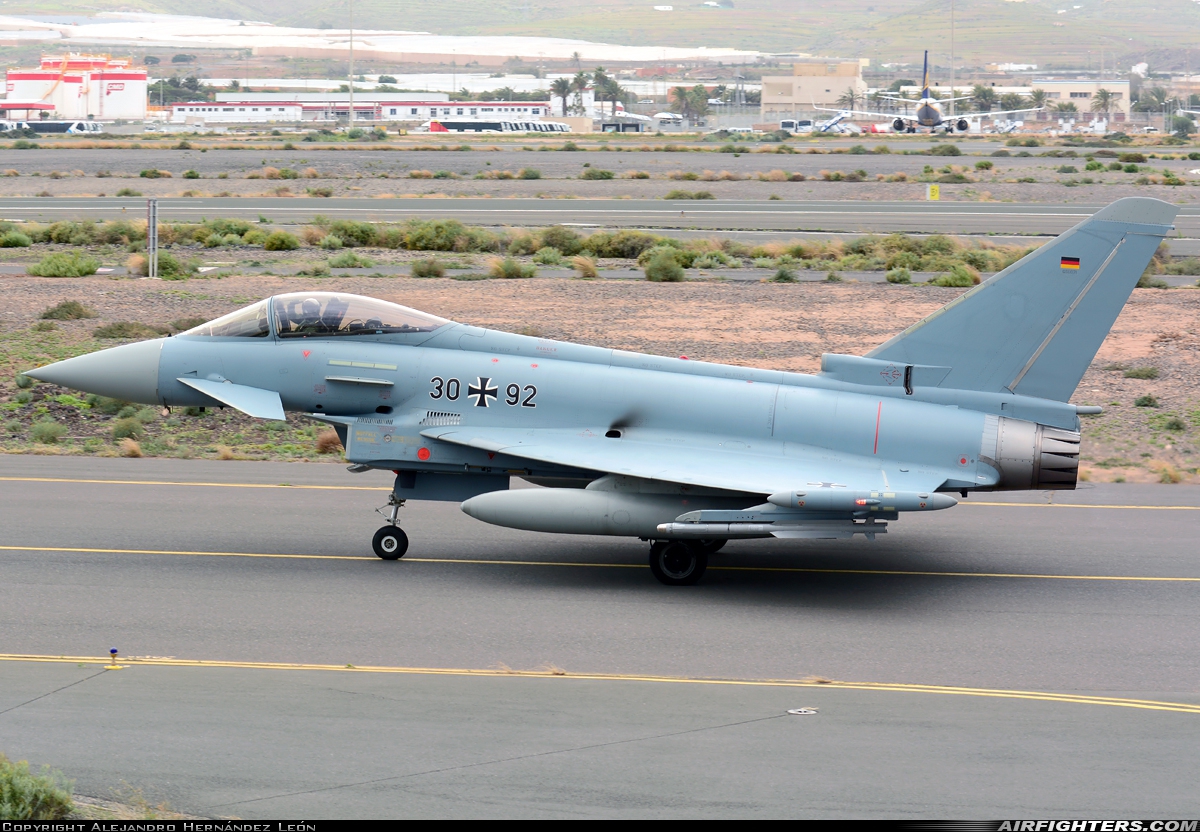 Germany - Air Force Eurofighter EF-2000 Typhoon S 30+92 at Gran Canaria (- Las Palmas / Gando) (LPA / GCLP), Spain