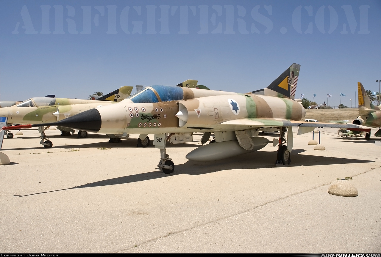 Israel - Air Force Dassault Mirage IIICJ 158 at Beersheba - Hatzerim (LLHB), Israel