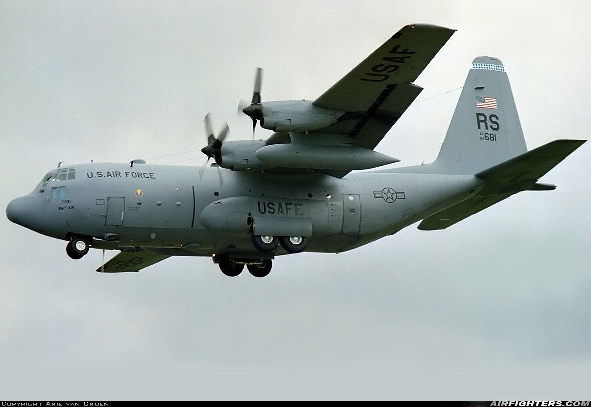 USA - Air Force Lockheed C-130E Hercules (L-382) 64-17681 at Fairford (FFD / EGVA), UK
