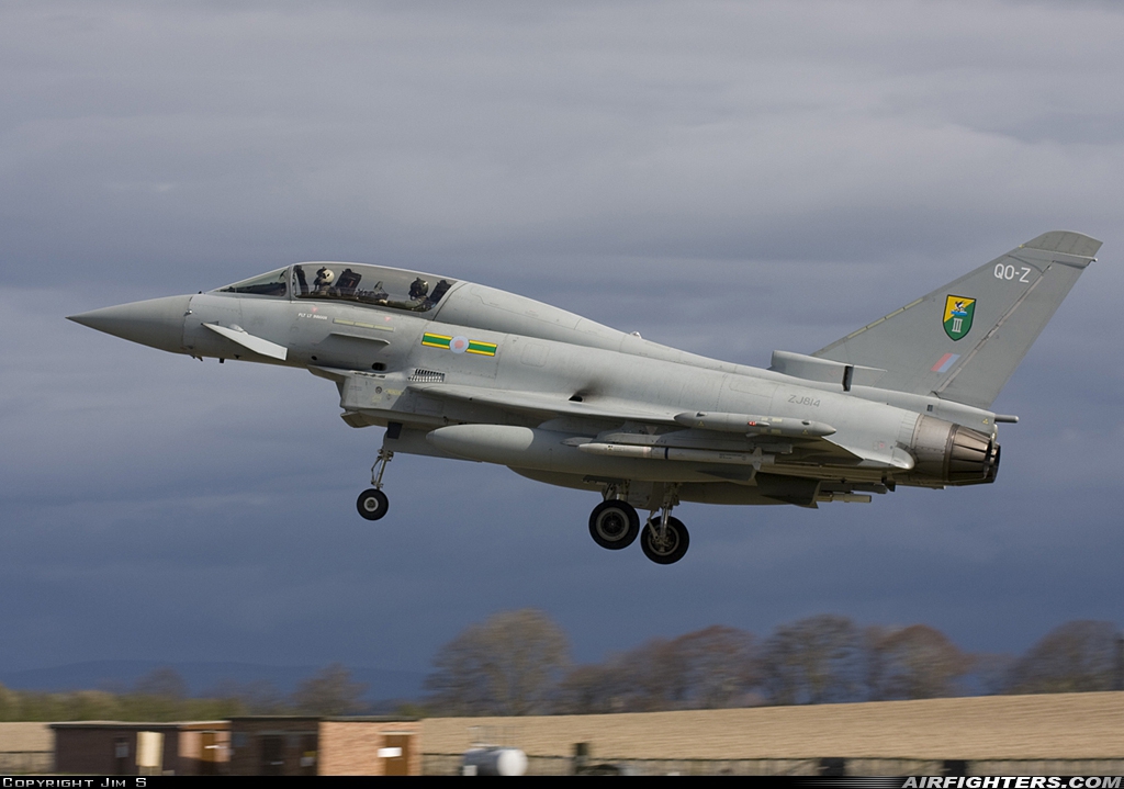 UK - Air Force Eurofighter Typhoon T1 ZJ814 at Lossiemouth (LMO / EGQS), UK