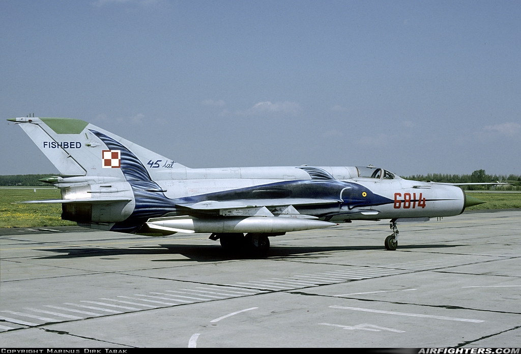 Poland - Air Force Mikoyan-Gurevich MiG-21MF 6814 at Poznan / Krzesiny (EPKS), Poland