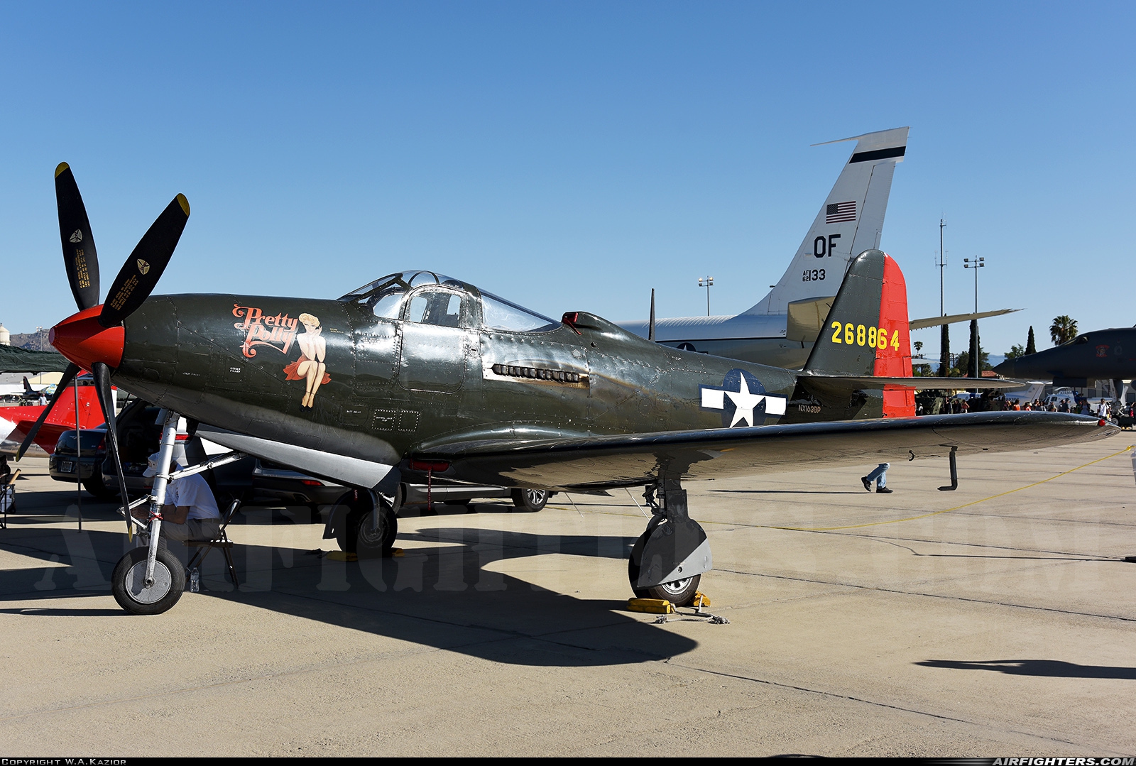 Private - Planes of Fame Air Museum Bell P-63A Kingcobra NX163BP at Riverside - March ARB (AFB / Field) (RIV / KRIV), USA