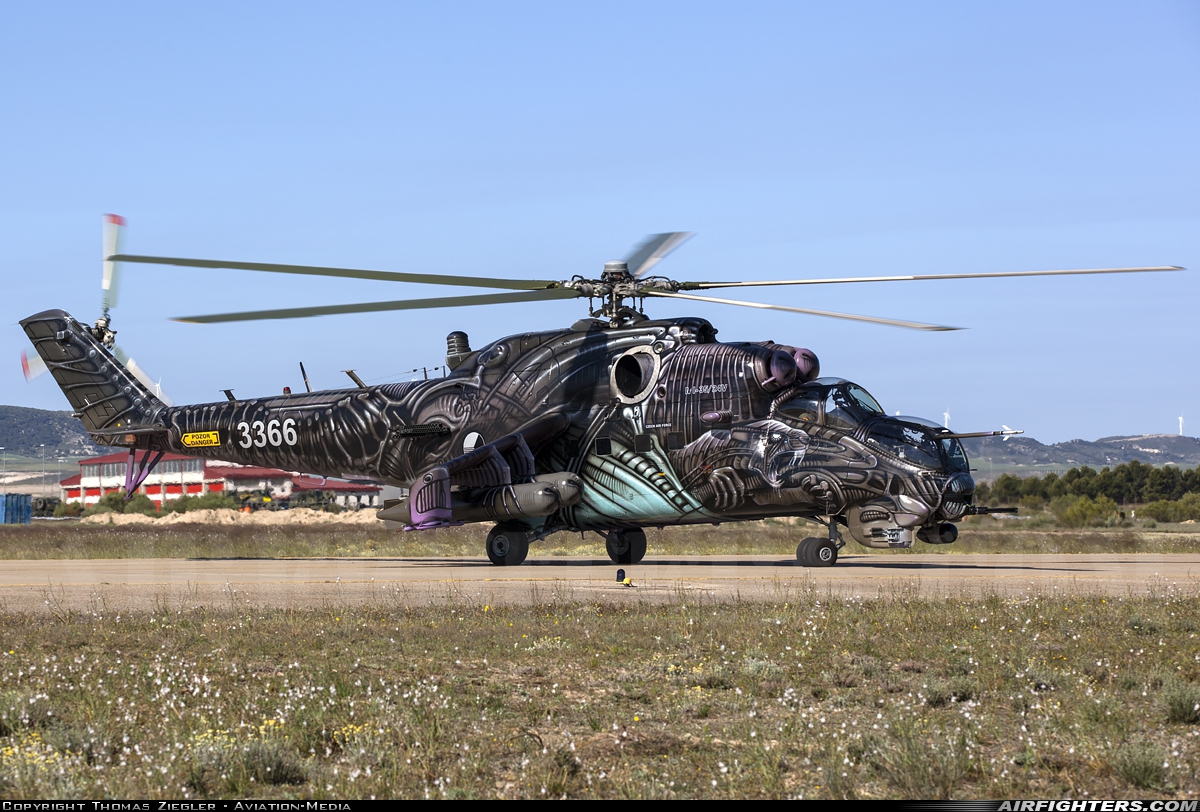 Czech Republic - Air Force Mil Mi-35 (Mi-24V) 3366 at Zaragoza (ZAZ / LEZG), Spain