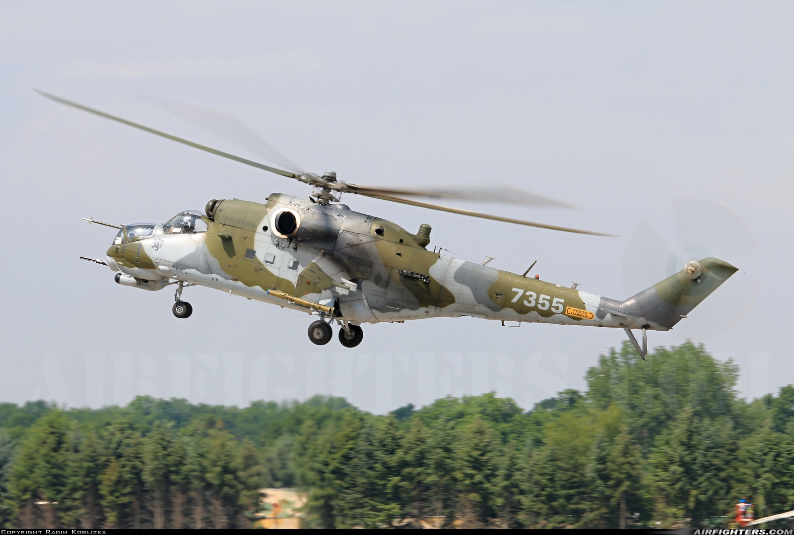 Czech Republic - Air Force Mil Mi-35 (Mi-24V) 7355 at Pardubice (PED / LKPD), Czech Republic
