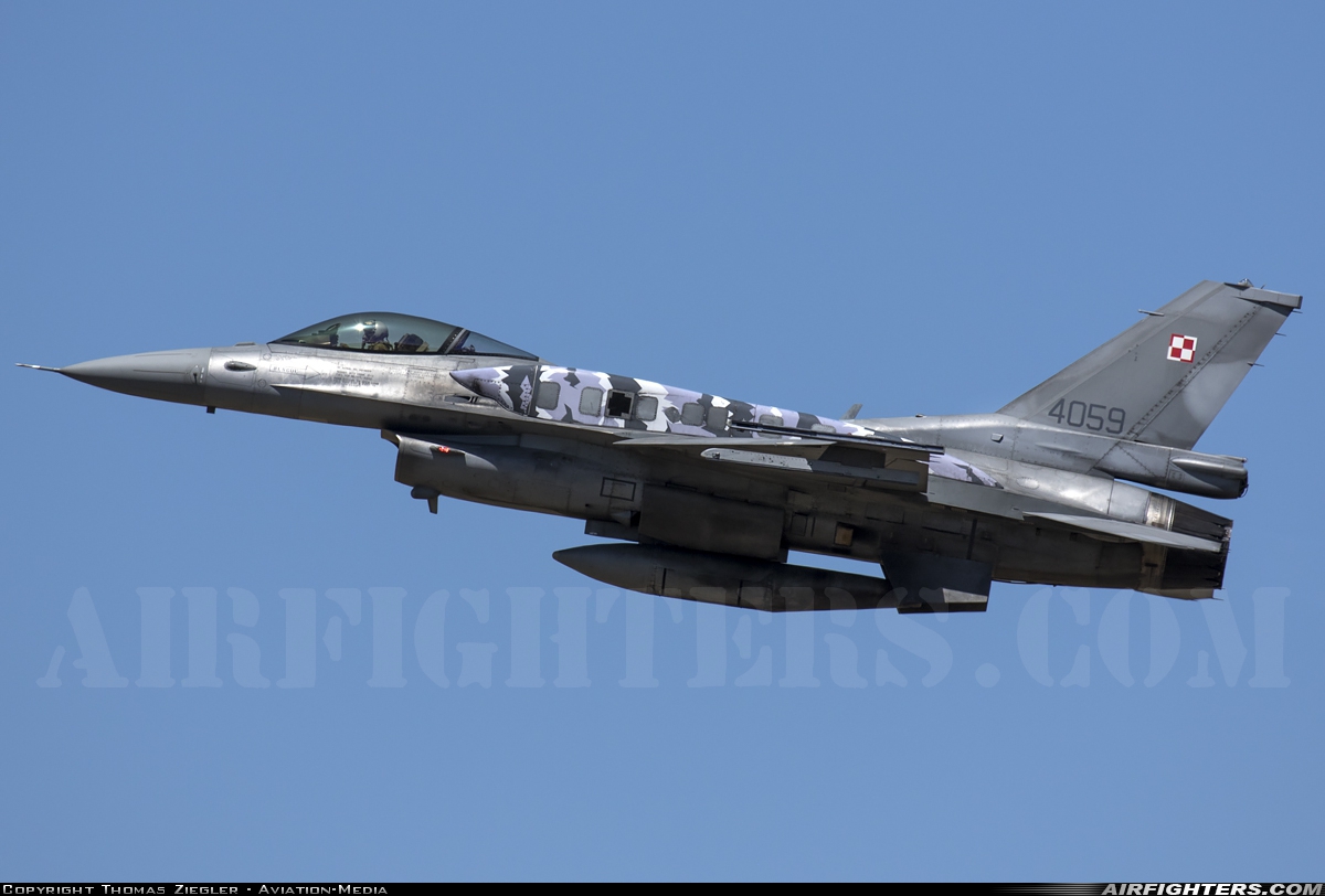 Poland - Air Force General Dynamics F-16C Fighting Falcon 4059 at Zaragoza (ZAZ / LEZG), Spain