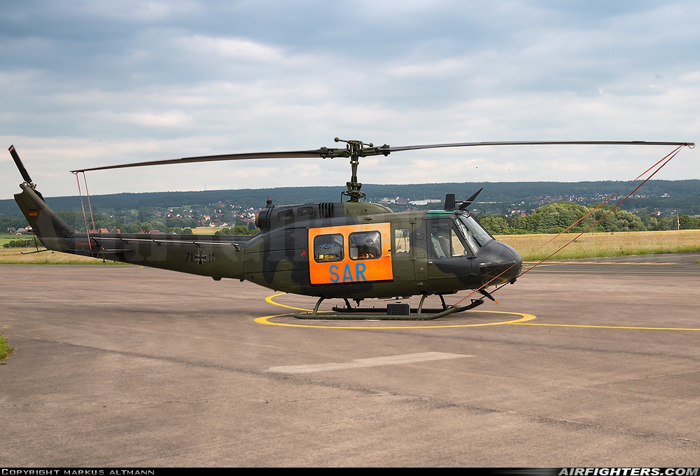 Germany - Air Force Bell UH-1D Iroquois (205) 71+11 at Buckeburg (- Achum) (ETHB), Germany