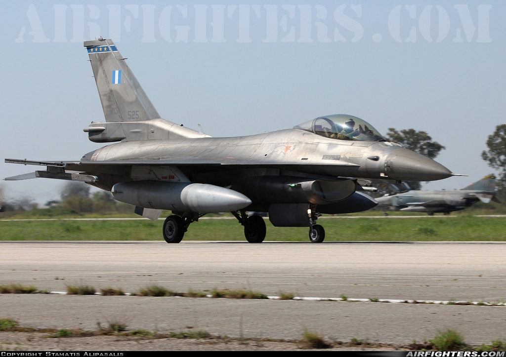 Greece - Air Force General Dynamics F-16C Fighting Falcon 525 at Andravida (Pyrgos -) (PYR / LGAD), Greece