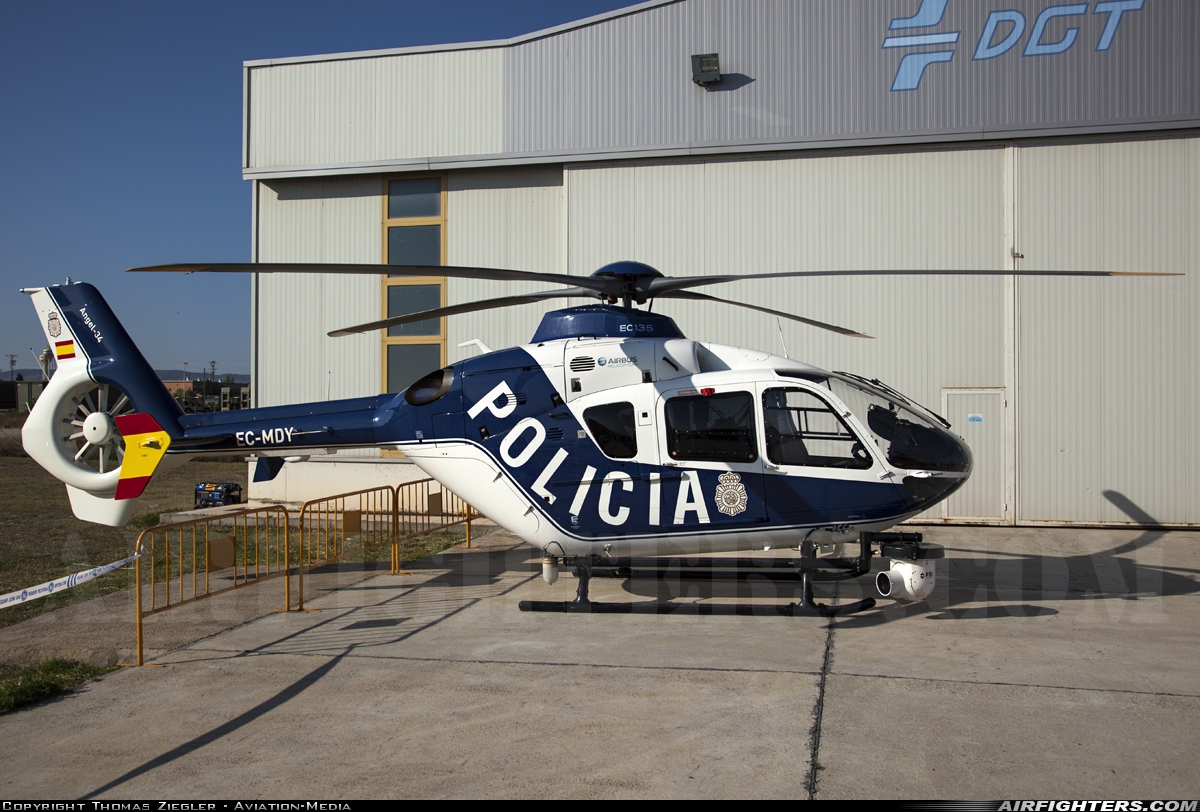 Spain - Police Eurocopter EC-135P2+ EC-MDY at Zaragoza (ZAZ / LEZG), Spain