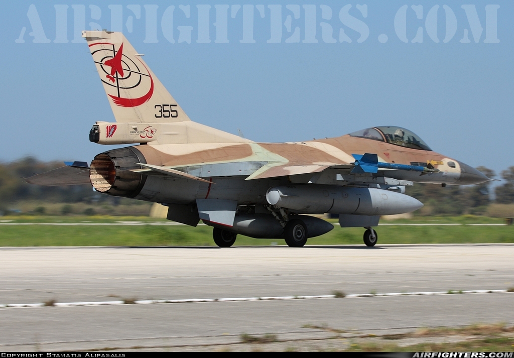 Israel - Air Force General Dynamics F-16C Fighting Falcon 355 at Andravida (Pyrgos -) (PYR / LGAD), Greece