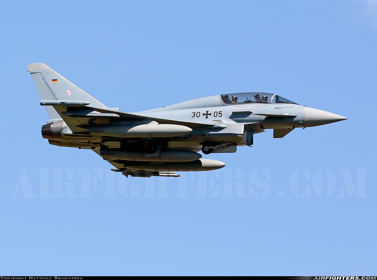 Germany - Air Force Eurofighter EF-2000 Typhoon T 30+05 at Norvenich (ETNN), Germany