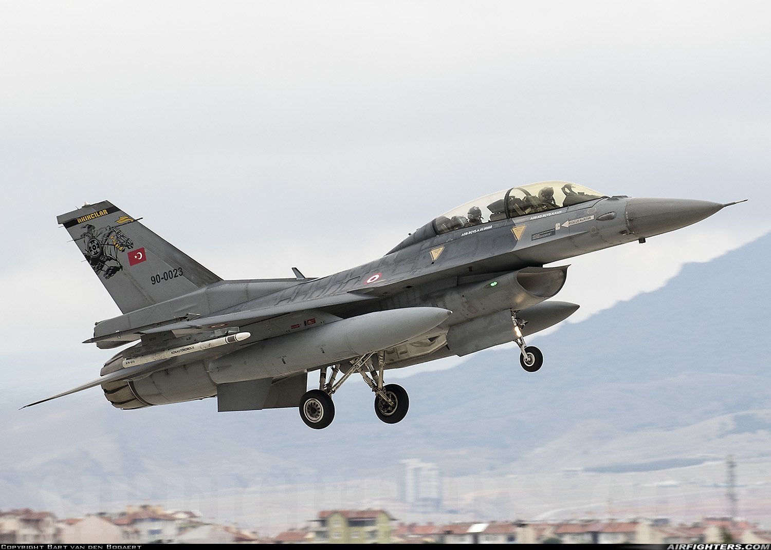 USA - Air Force General Dynamics F-16D Fighting Falcon 90-0023 at Konya (KYA / LTAN), Türkiye