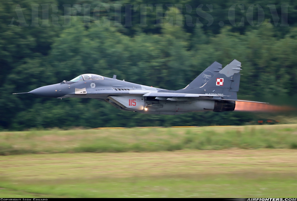 Poland - Air Force Mikoyan-Gurevich MiG-29A (9.12A) 115 at Florennes (EBFS), Belgium