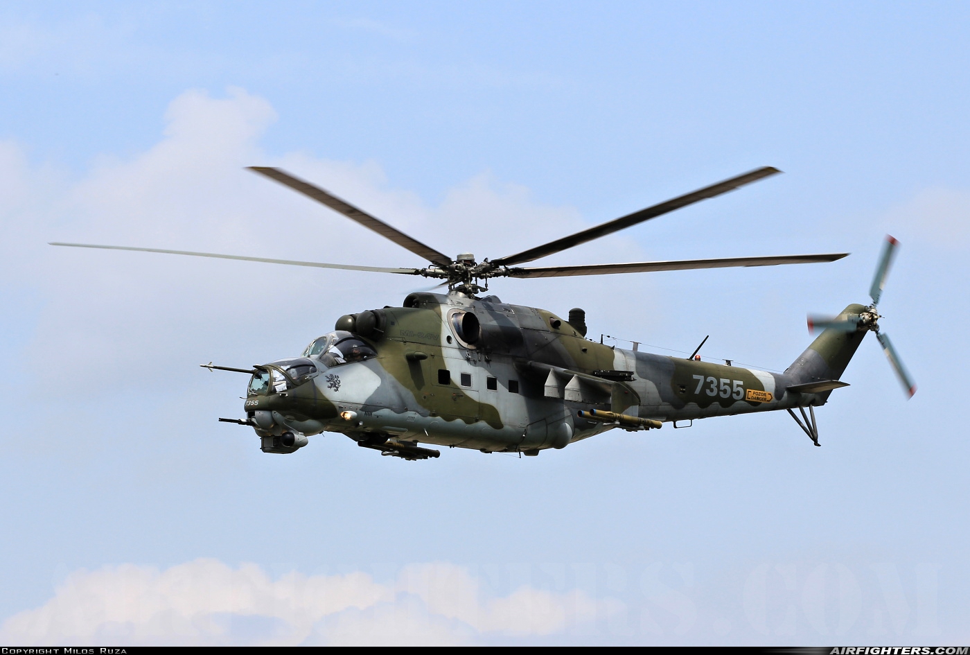 Czech Republic - Air Force Mil Mi-35 (Mi-24V) 7355 at Pardubice (PED / LKPD), Czech Republic