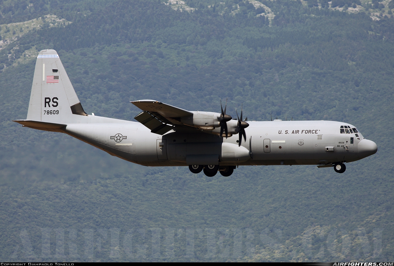 USA - Air Force Lockheed Martin C-130J-30 Hercules (L-382) 07-8609 at Aviano (- Pagliano e Gori) (AVB / LIPA), Italy