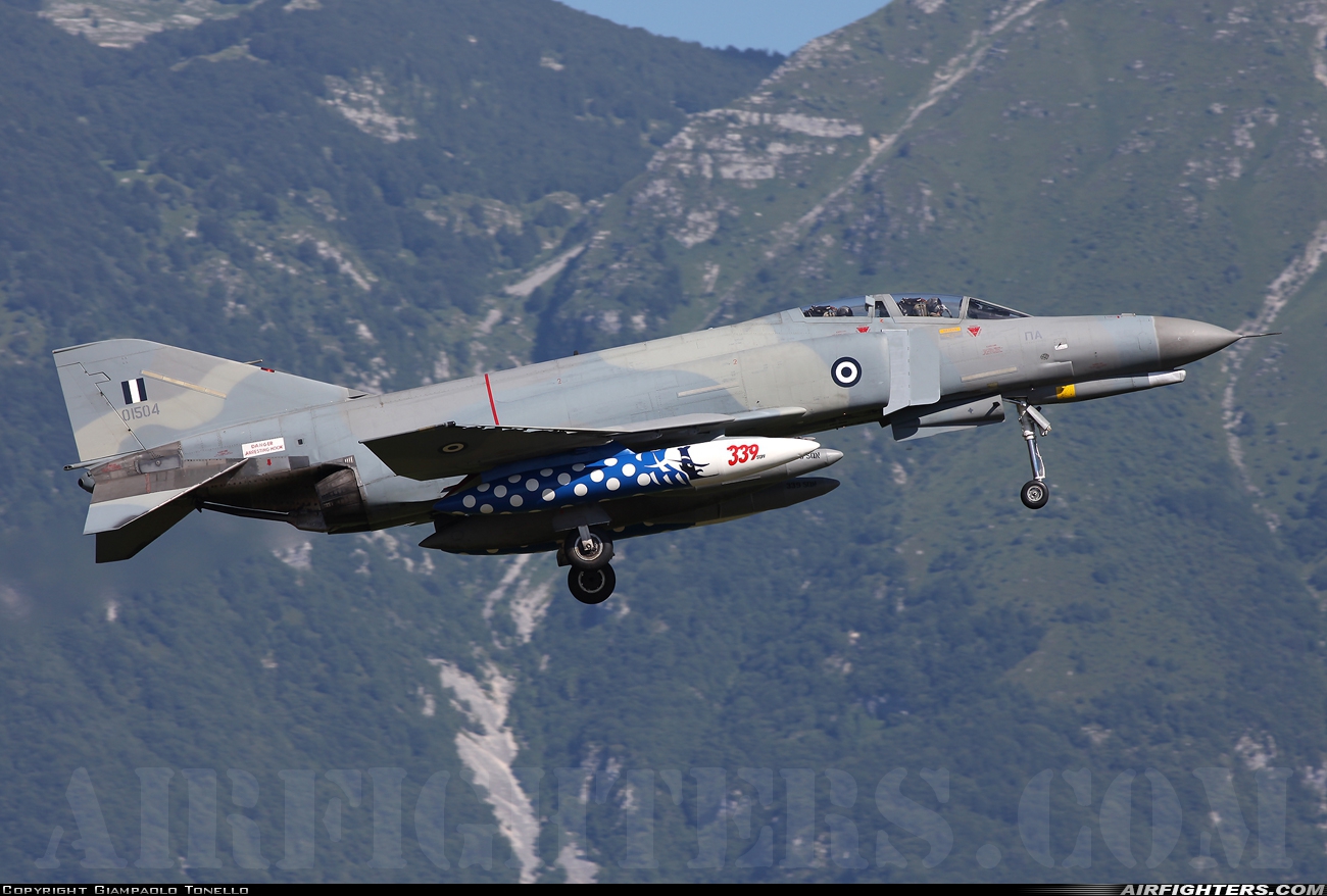 Greece - Air Force McDonnell Douglas F-4E AUP Phantom II 01504 at Aviano (- Pagliano e Gori) (AVB / LIPA), Italy