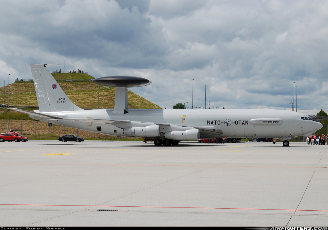 Luxembourg - NATO Boeing E-3A Sentry (707-300) LX-N90447 at Munich (- Franz Josef Strauss) (MUC / EDDM), Germany