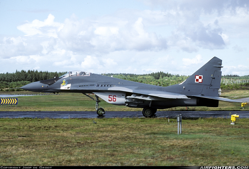 Poland - Air Force Mikoyan-Gurevich MiG-29A (9.12A) 56 at Ronneby (RNB / ESDF), Sweden