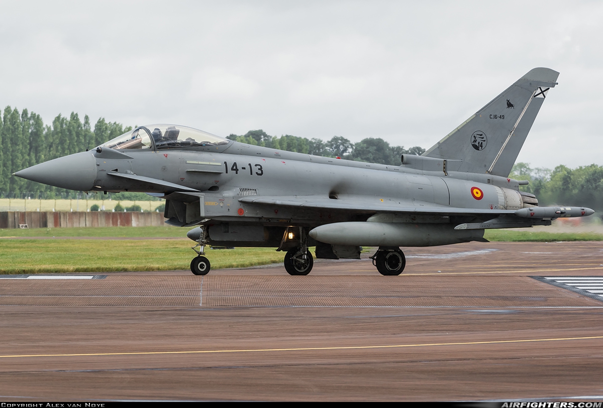 Spain - Air Force Eurofighter C-16 Typhoon (EF-2000S) C.16-49 at Fairford (FFD / EGVA), UK