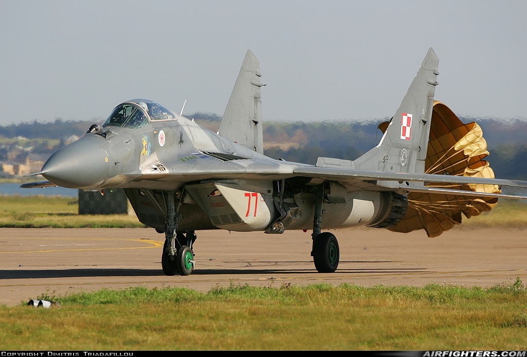 Poland - Air Force Mikoyan-Gurevich MiG-29A (9.12A) 77 at Leuchars (St. Andrews) (ADX / EGQL), UK