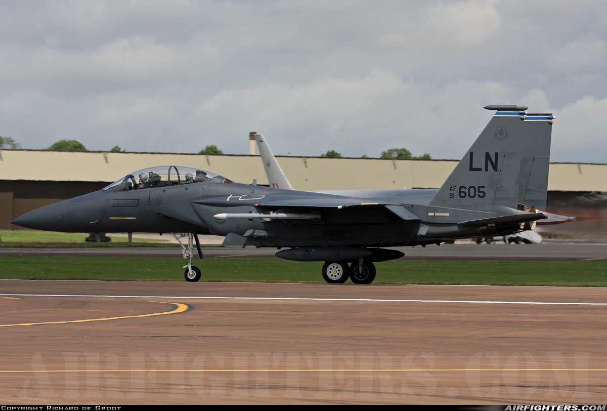 USA - Air Force McDonnell Douglas F-15E Strike Eagle 91-0605 at Fairford (FFD / EGVA), UK