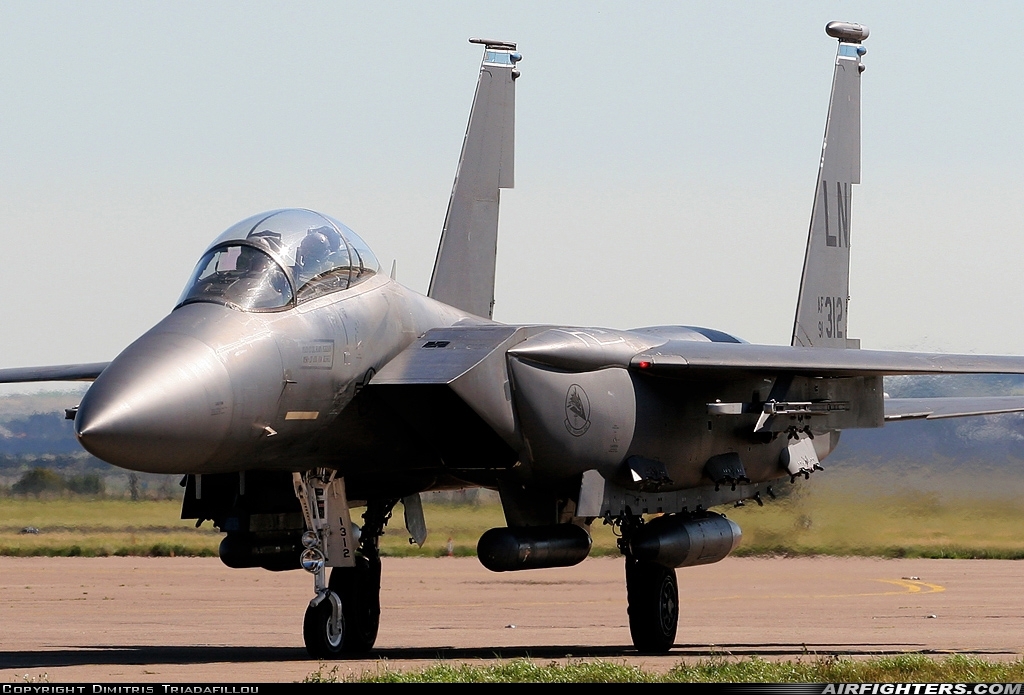 USA - Air Force McDonnell Douglas F-15E Strike Eagle 91-0312 at Leuchars (St. Andrews) (ADX / EGQL), UK