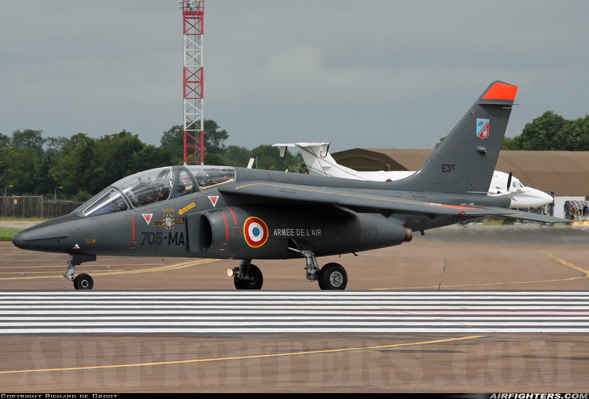 France - Air Force Dassault/Dornier Alpha Jet E E35 at Fairford (FFD / EGVA), UK