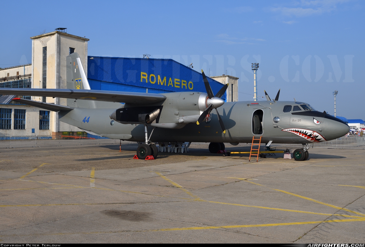 Ukraine - Air Force Antonov An-26  at Bucharest - Aurel Vlaicu (Baneasa) (BBU / LRBS), Romania